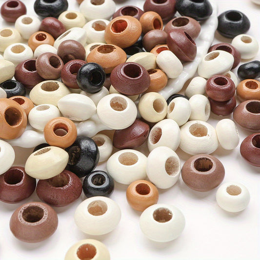30/50pcs Mixed Color Abacus Large Hole Wooden Beads