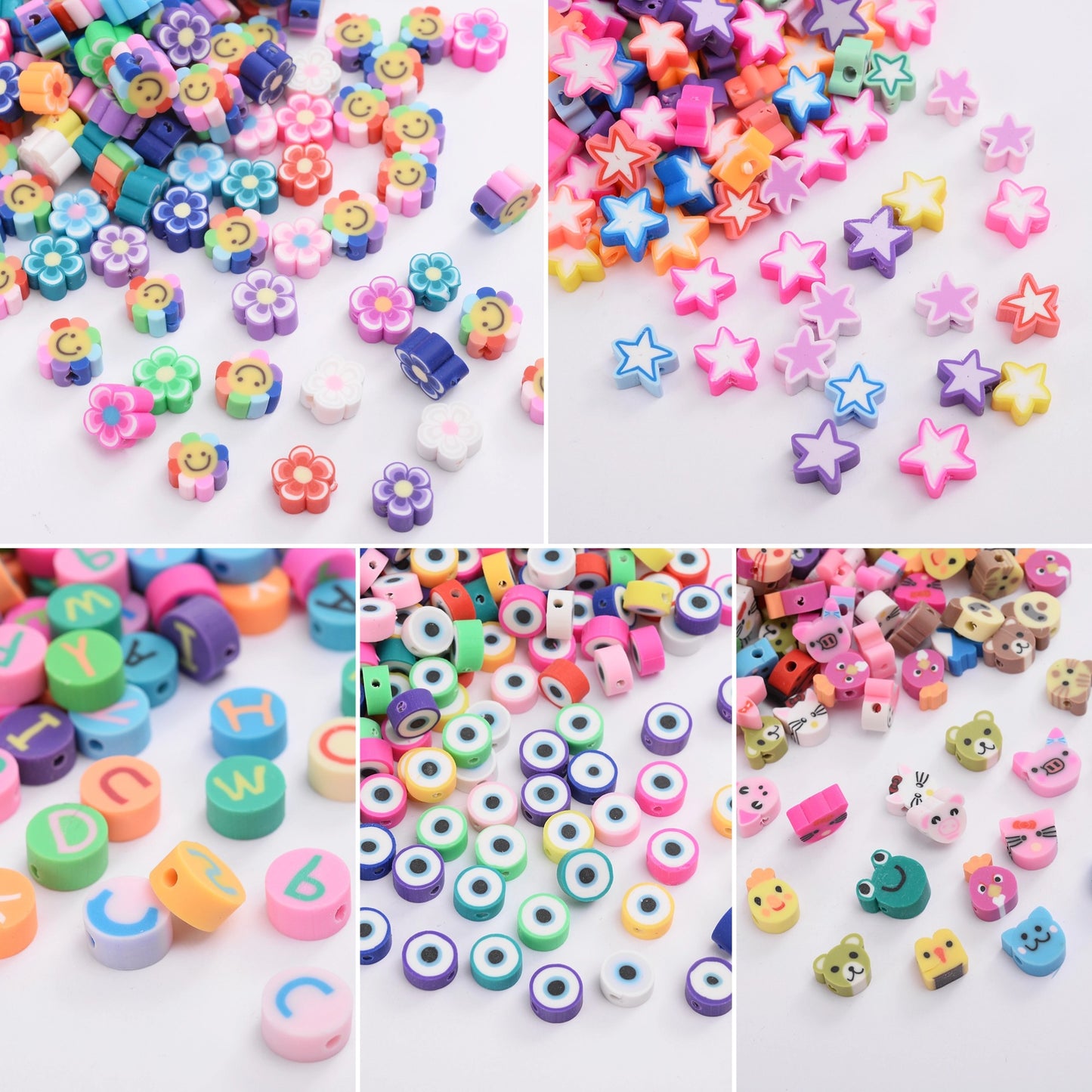 30/50pcs Colorful Clay Shape Beads