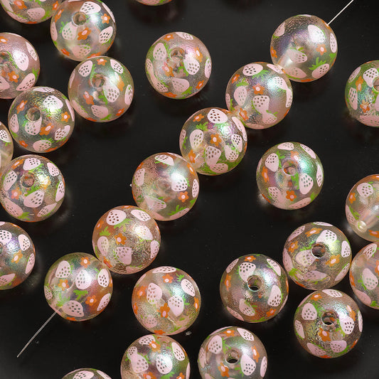 Matte Strawberry Resin Beads