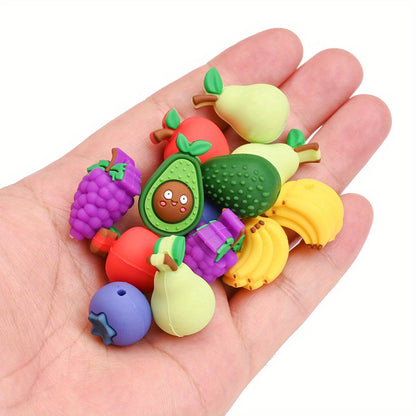 6pcs/set Fruit Theme Silicone Focal Beads Set