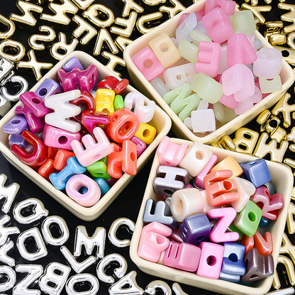 Colorful Alphabet Acrylic Beads