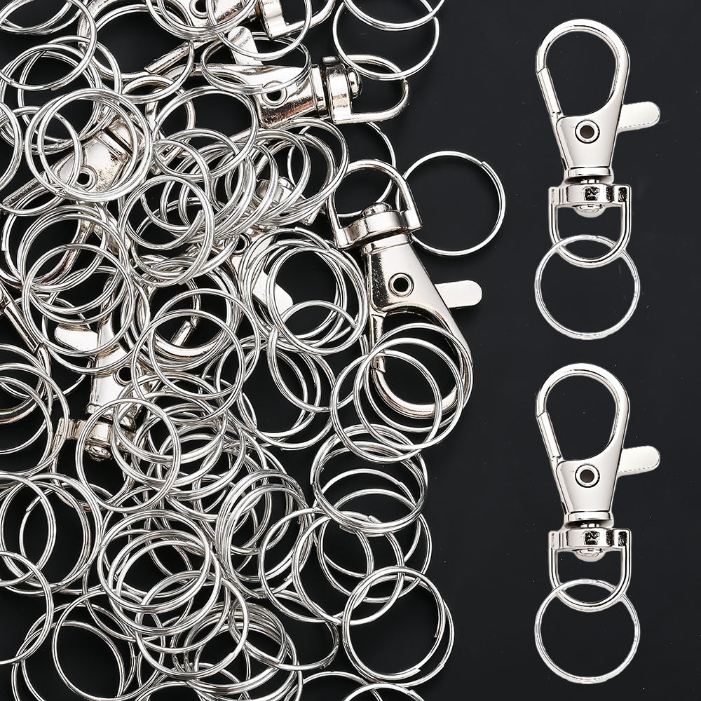 DIY Keychain Set with Lobster Clasps and Circle Keyrings