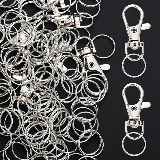 DIY Keychain Set with Lobster Clasps and Circle Keyrings