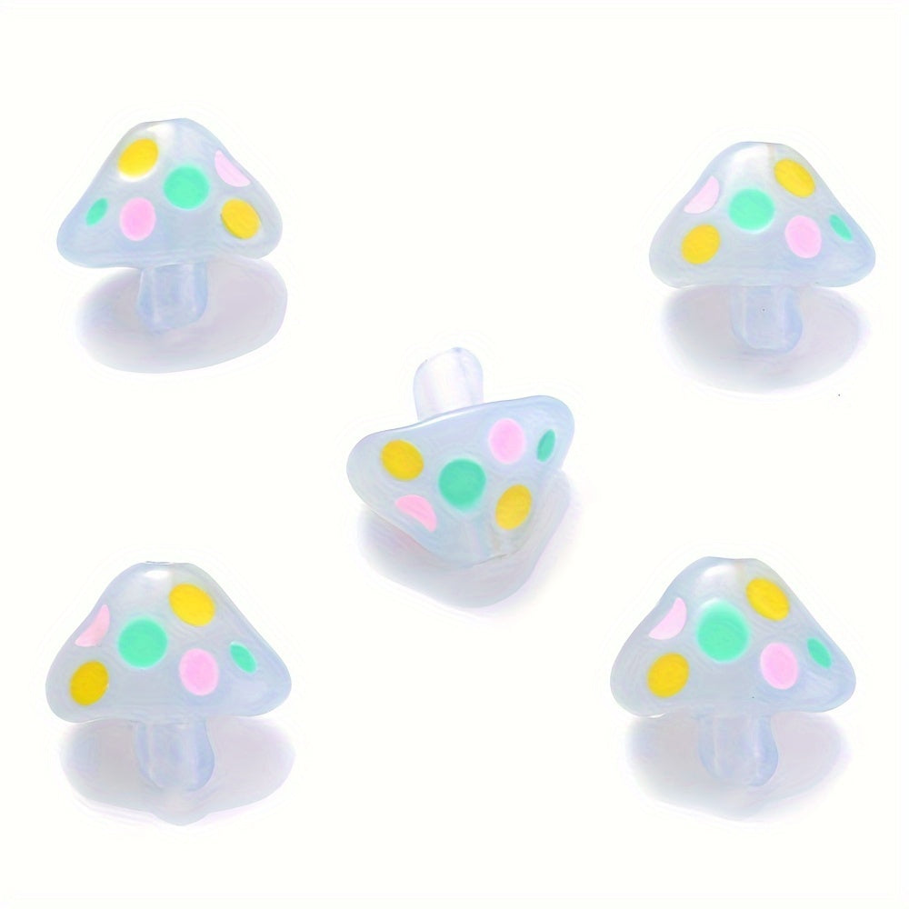 5PCS 17×19mm Luminous Mushroom Acrylic Bead Set