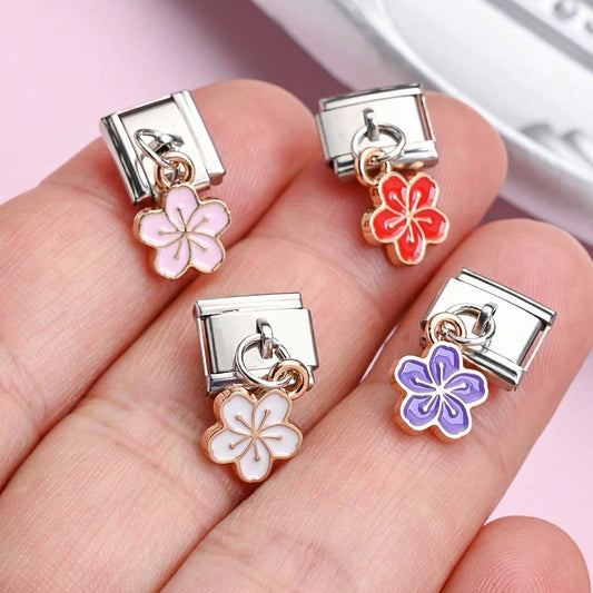 Cherry Blossom Module Bracelet Pendant Charms