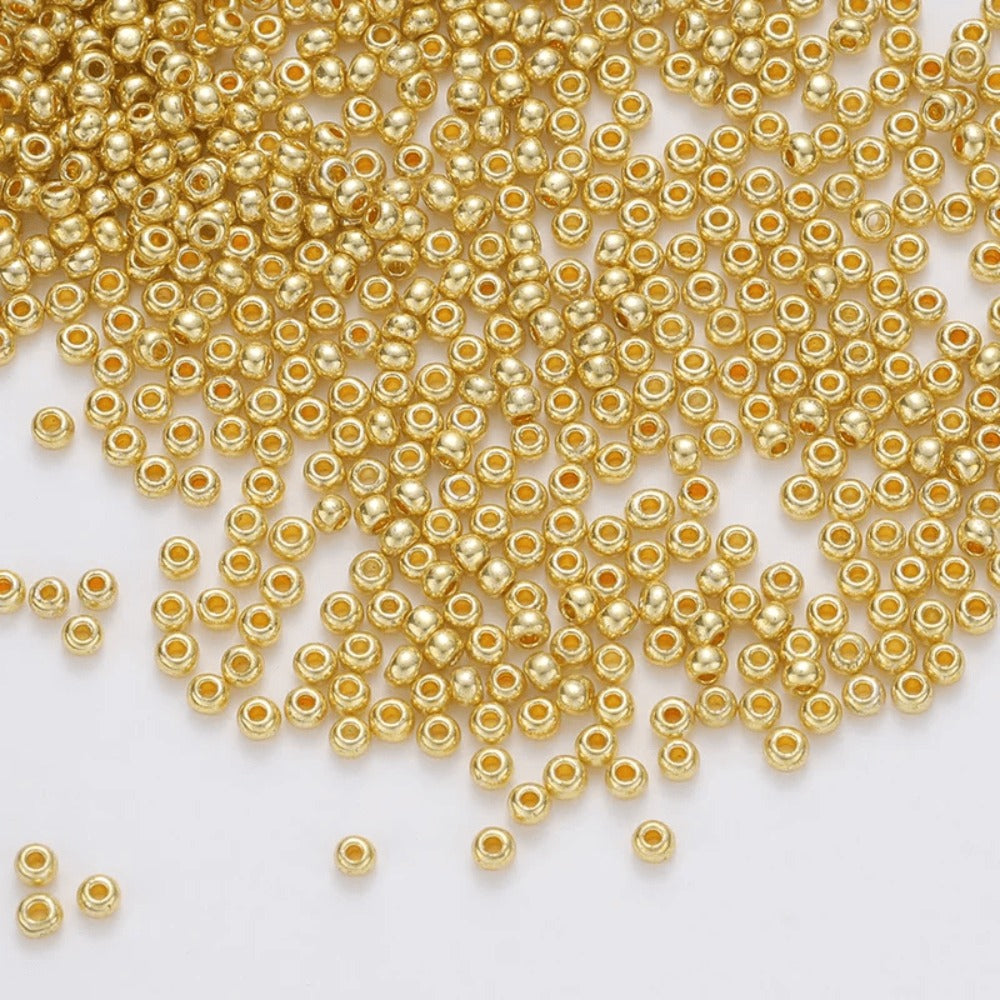 Gold and Silver Glass Seed Beads