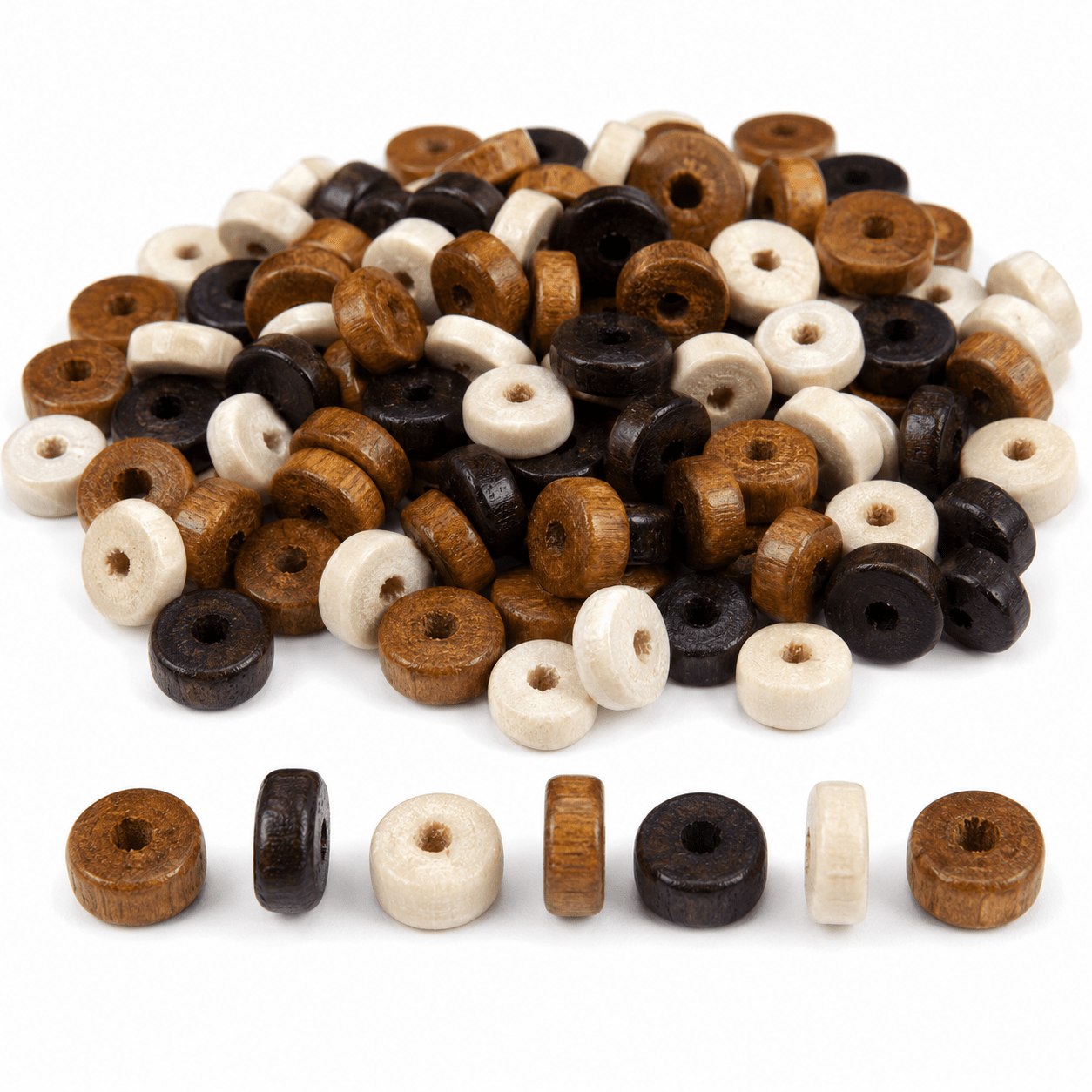 Natural Wooden Disc Beads