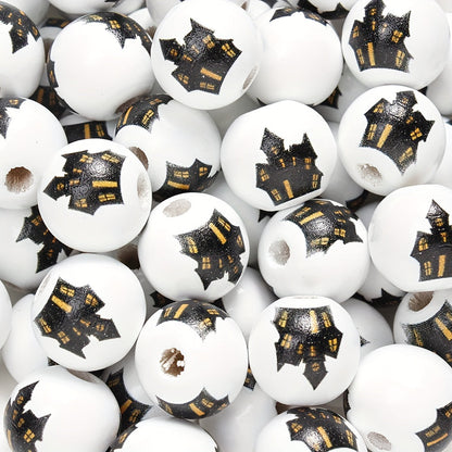 10PCS 16mm Multistyle Patterned Wooden Bead Set