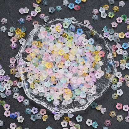 Vintage Bell Flower Base and Glass Bead Set
