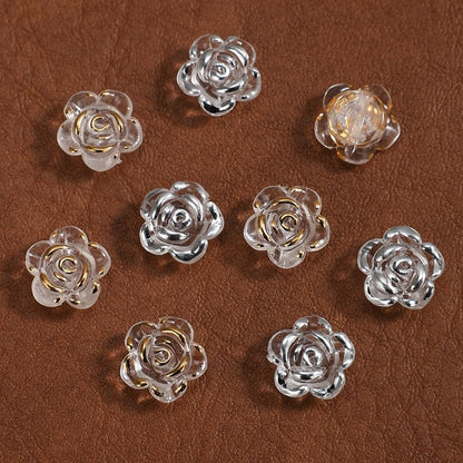 100pcs 12mm Clear Rose Acrylic Beads
