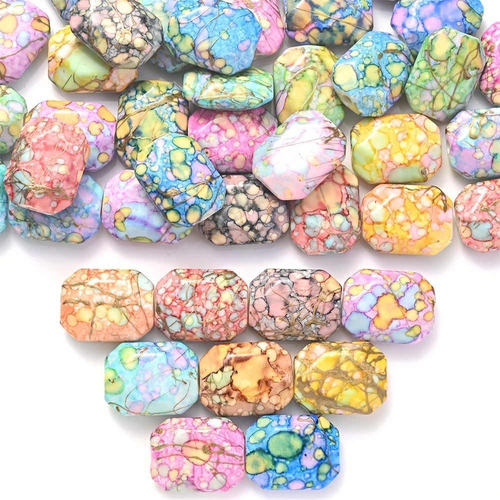 Mixed Color Hexagonal Acrylic Beads