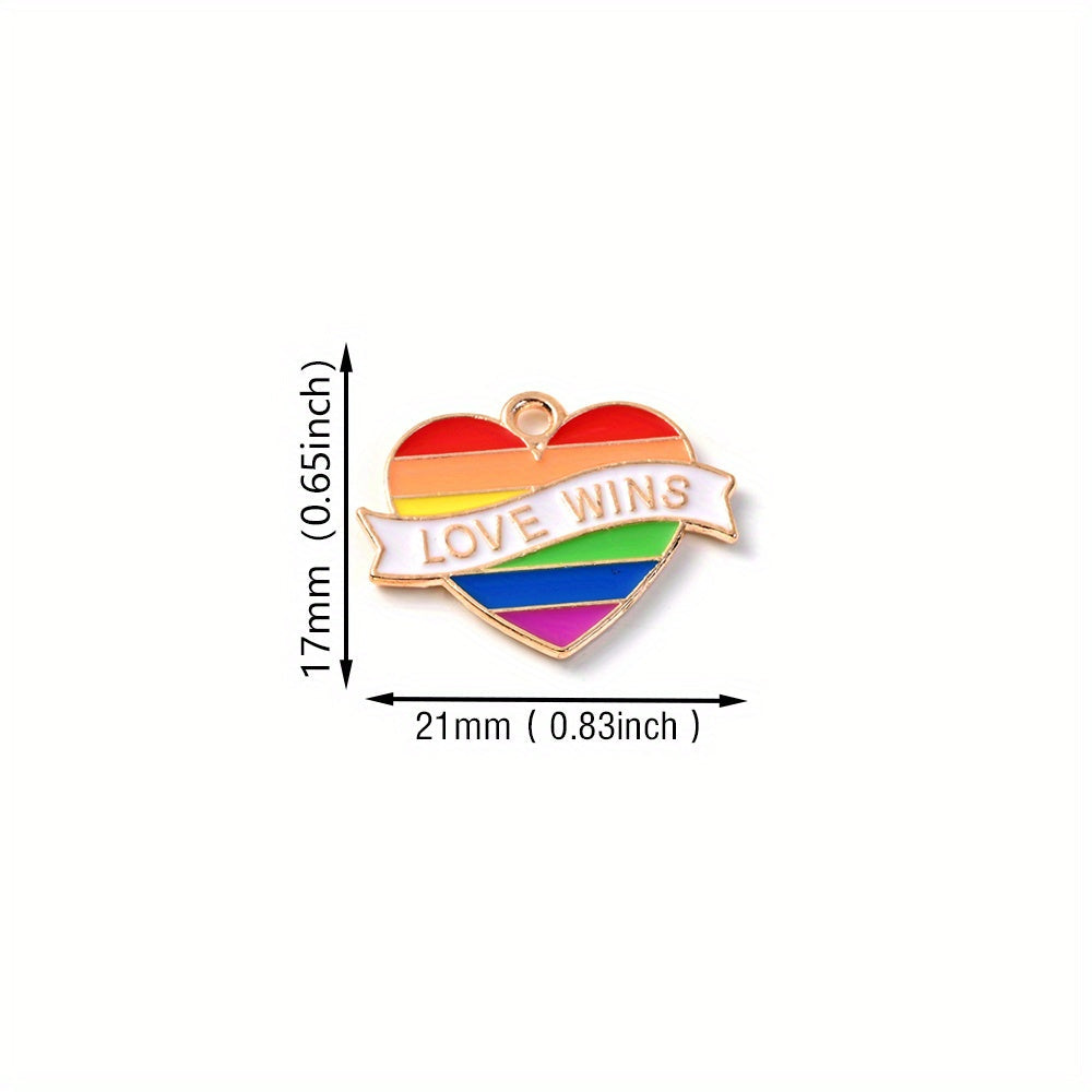 Rainbow Hand Love Alloy Pendants