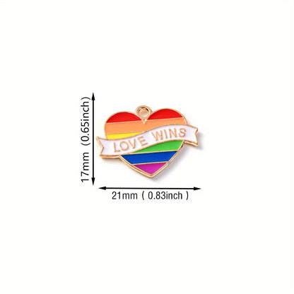 Rainbow Hand Love Alloy Pendants
