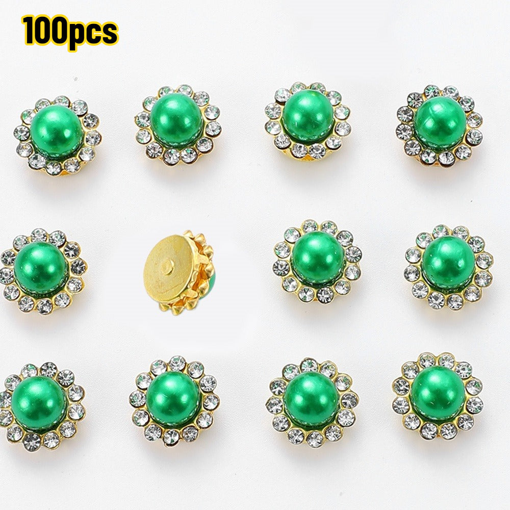 Golden Flower Claw Rhinestone Embellishments
