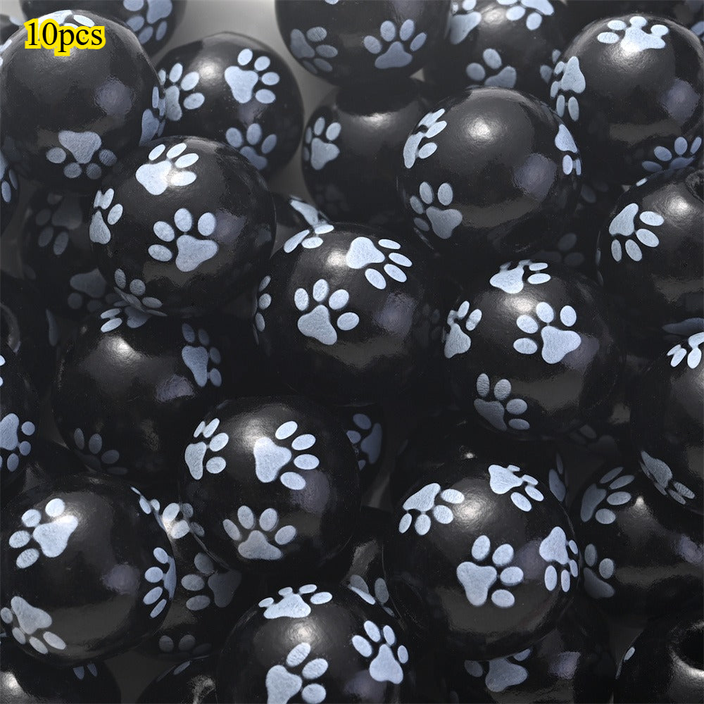 Dog-Themed Wooden Beads