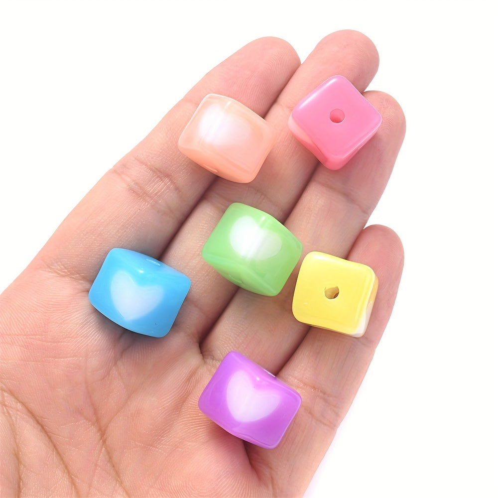 Heart Shape Square Acrylic Beads
