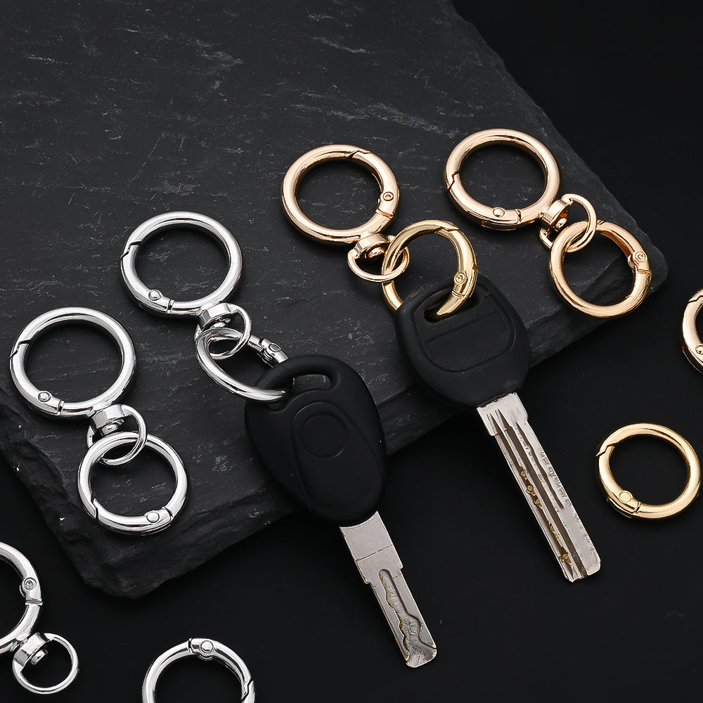 12 Pairs Double Circle 360° Rotatable Keychain Clasp Set