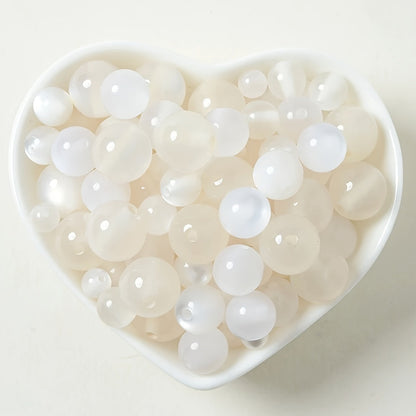 White Acrylic Round Beads