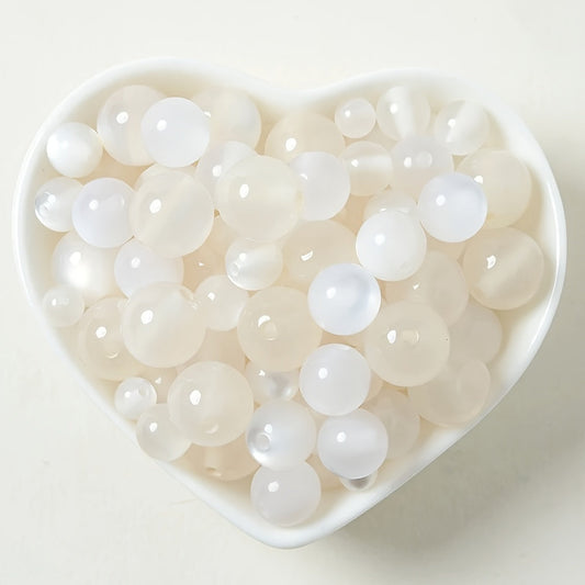 White Acrylic Round Beads