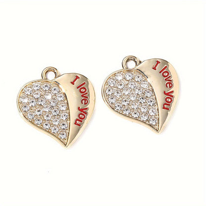 "I Love You" Heart Pendant Charms