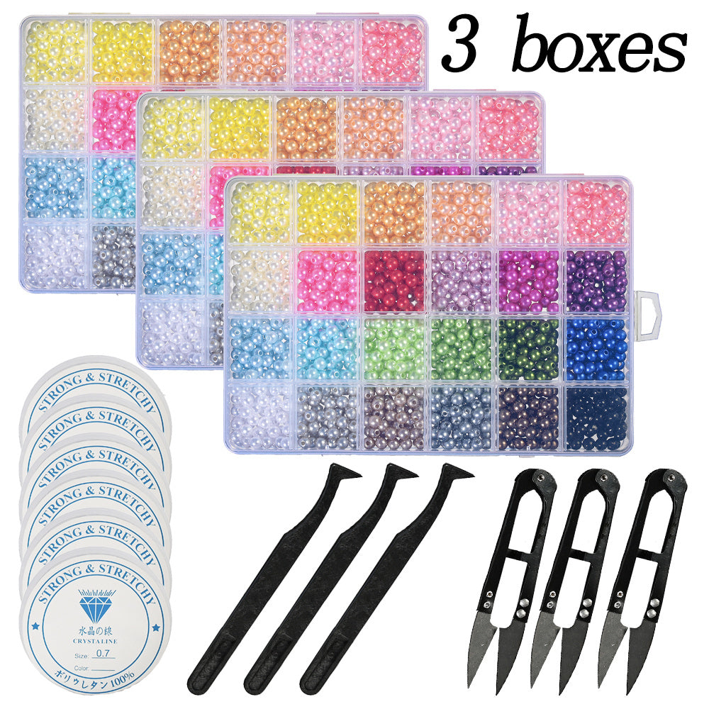 24-Color Acrylic Imitation Pearl Bead Kit