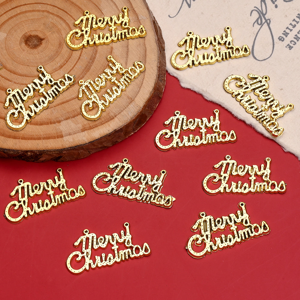 Merry Christmas Acrylic Pendant Charms