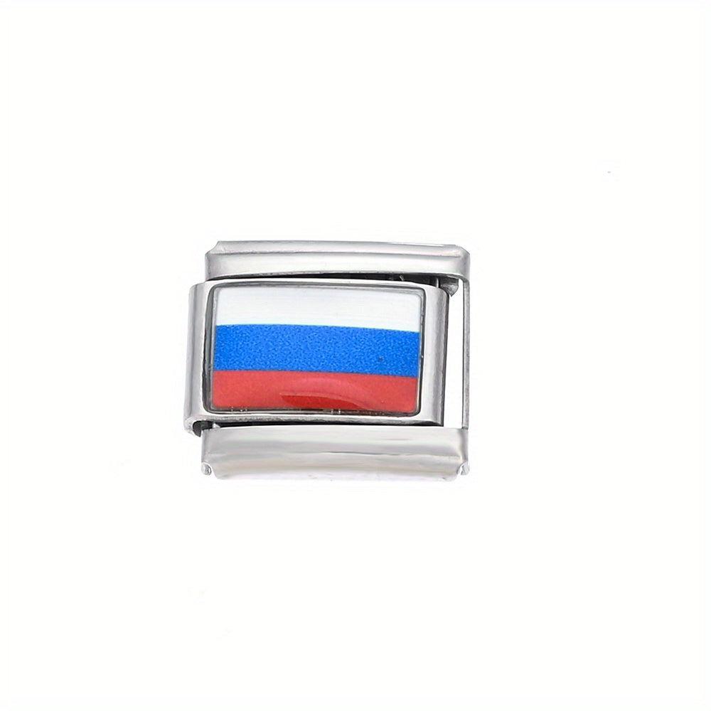 World Flag Alloy Bracelet Module