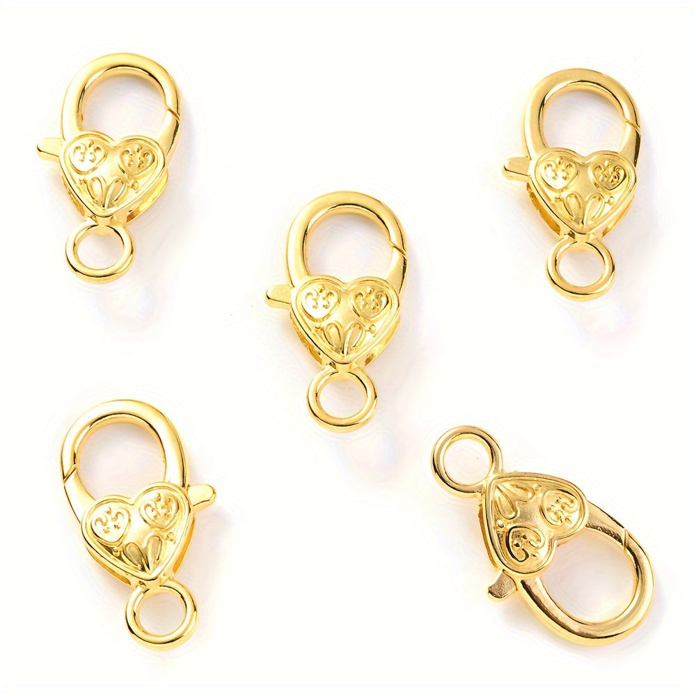Peach Heart Alloy Lobster Clasps