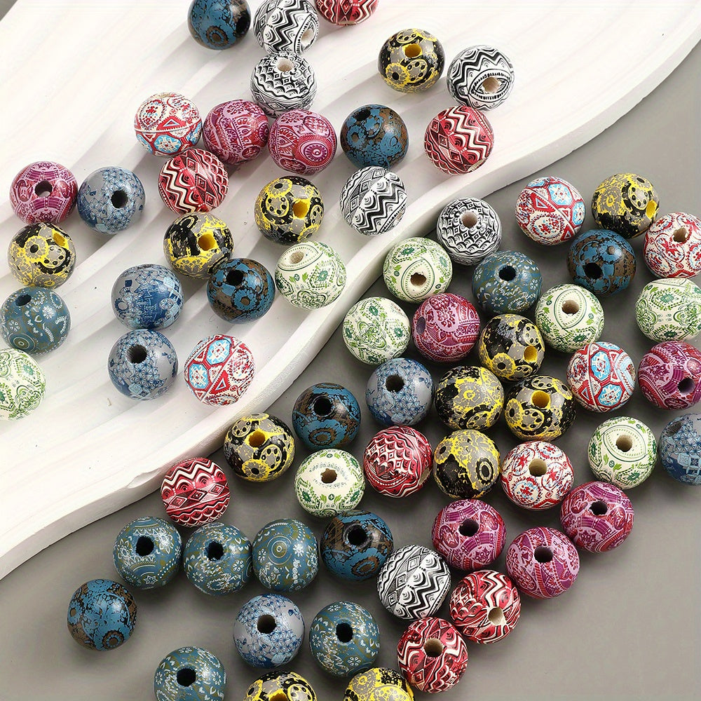 10pcs 16mm Vintage Wooden Round Beads
