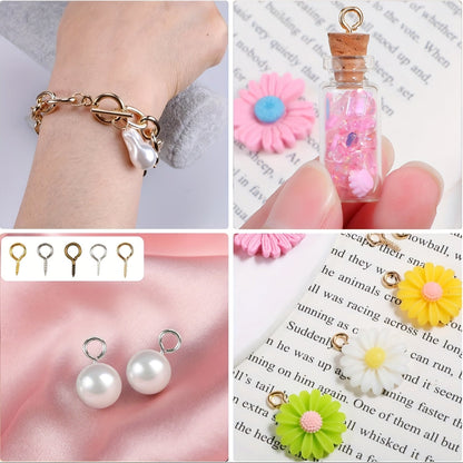 200PCS Mini Threaded Goat Eye Beads for DIY Jewelry