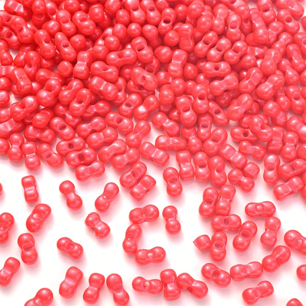 200PCS 3×6mm Mini Colorful Peanut Spacer Beads