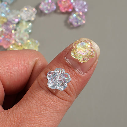 100pcs 12mm Translucent Rose Acrylic Beads