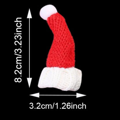 10PCS Mini Christmas Hat & Scarf Bottle Decoration Set