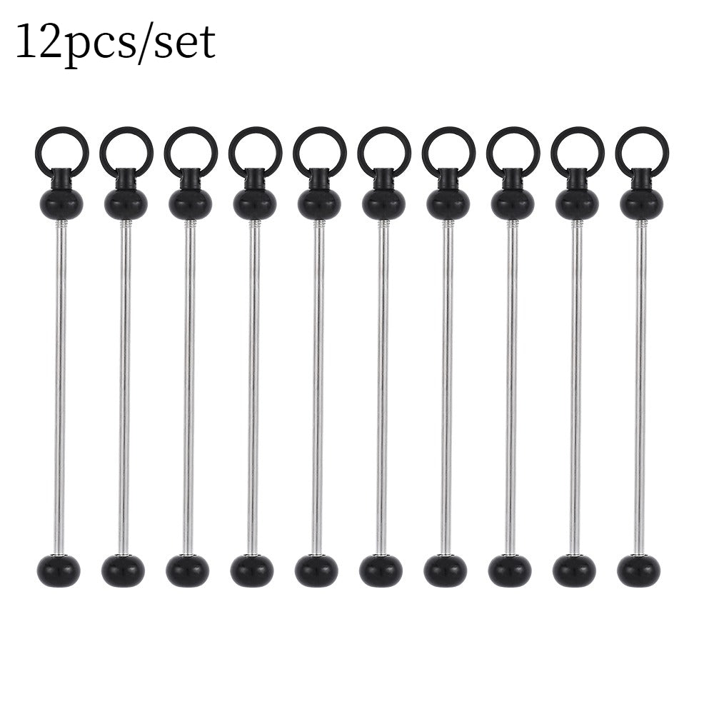 Metal Blank Bar Beadable Keychain Set