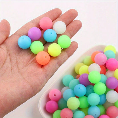 10pcs 15mm Luminous Silicone Round Beads