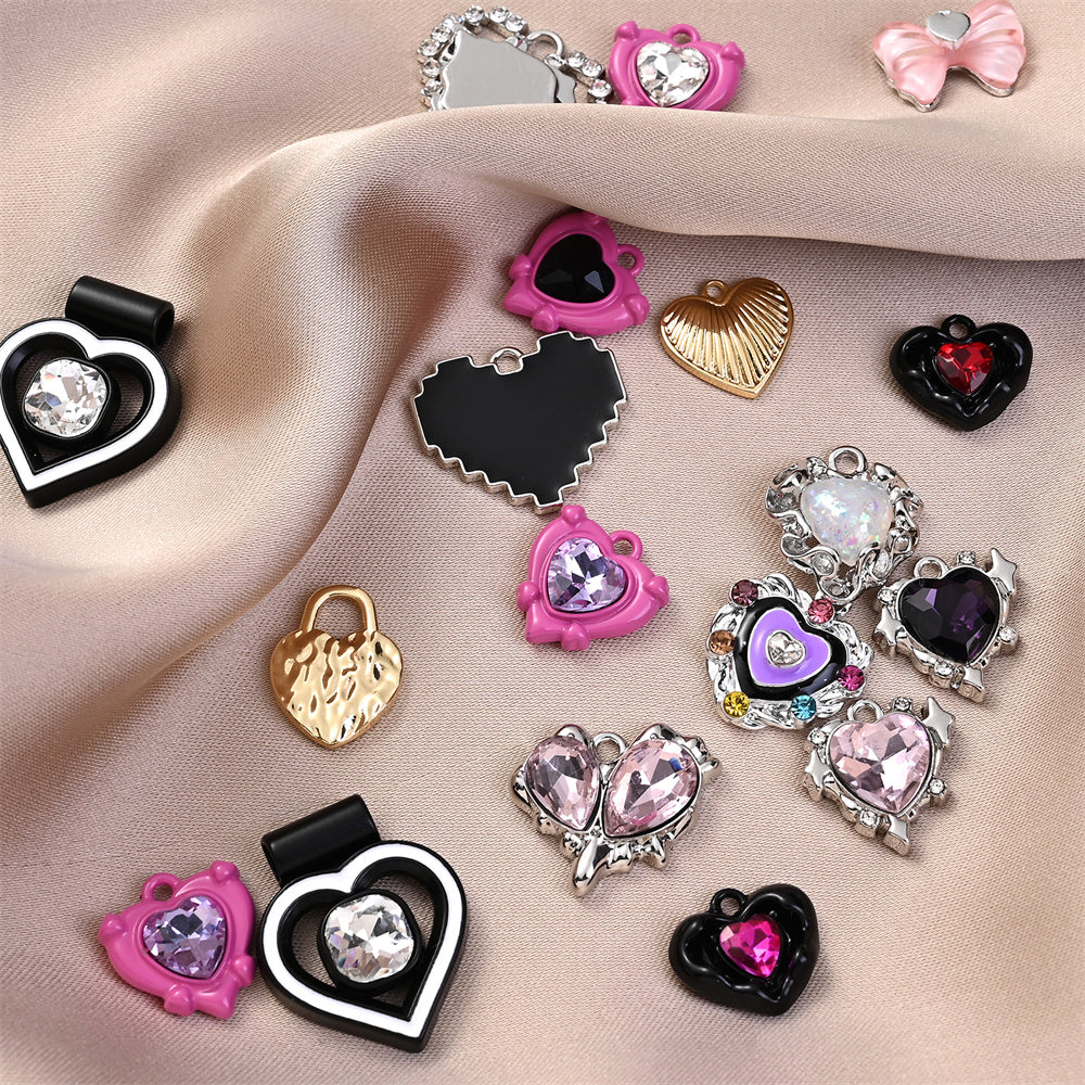 Heart Rhinestone Pendant Set