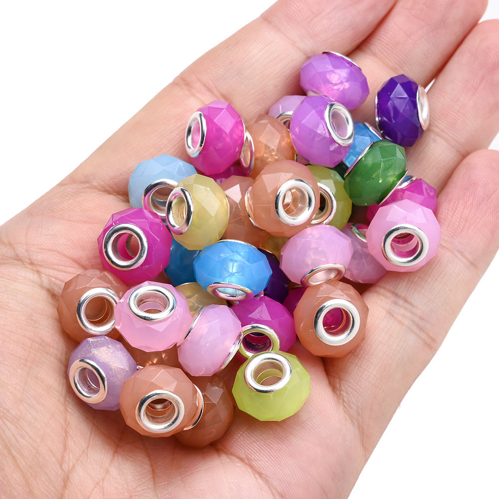European Faceted Large Hole Spacer Beads