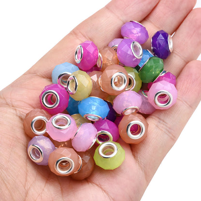 European Faceted Large Hole Spacer Beads