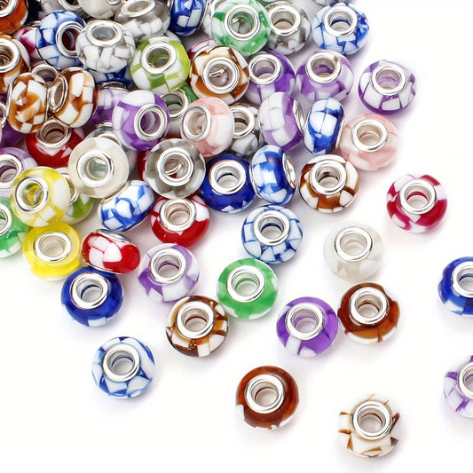 Colored Large Hole Resin Beads