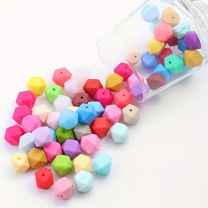 10PCS 15×19mm Polygonal Silicone Bead Set