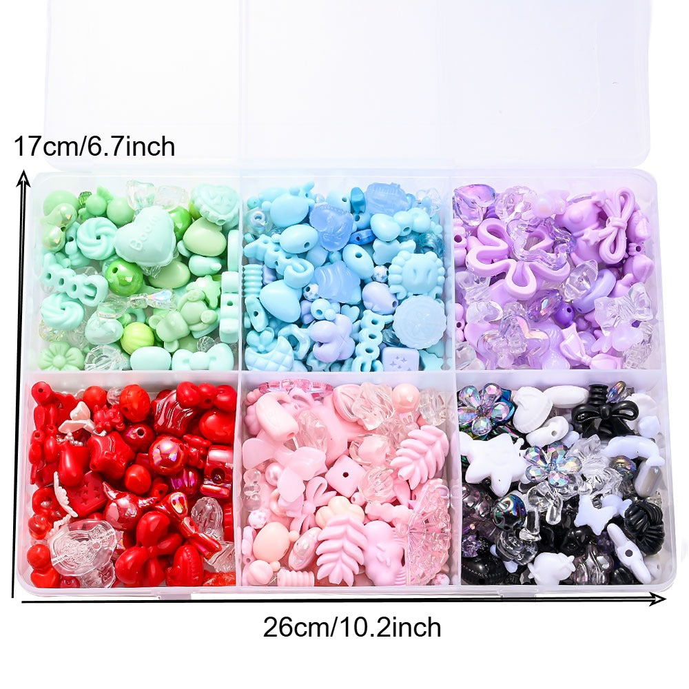480g Random Color Acrylic Spacer Beads Set