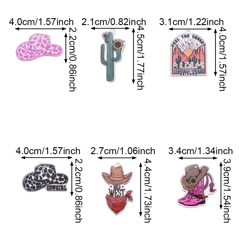 Cowboy Series Acrylic Charms