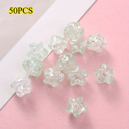 50pcs 11mm Crackle Star Acrylic Beads