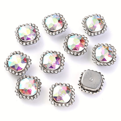 10PCS 14mm Sunflower Rhinestone & Pearl Flower Pendant Set