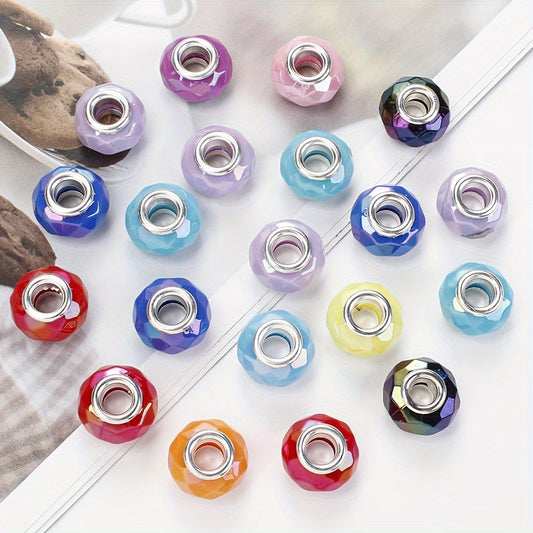 Large Hole Flat Round Acrylic Beads
