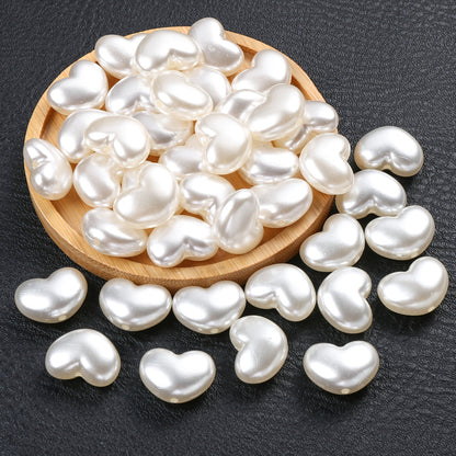 10PCS 16×21mm White Heart Acrylic Bead Set