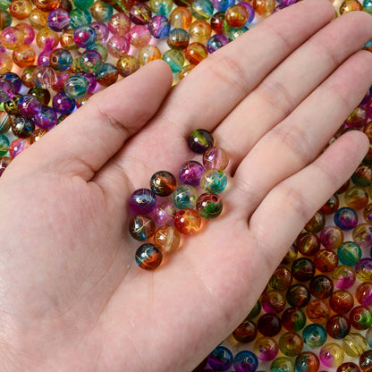 Multicolor Acrylic Beads with Gold Spacer Beads
