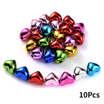 Colorful Heart Acrylic Spacer Beads