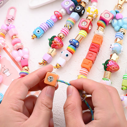 1 Box DIY Beads Keychain Making Kit