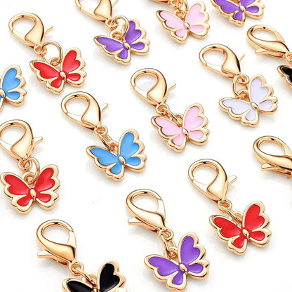 Colorful Enamel Butterfly Pendant Charms